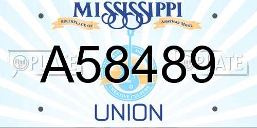 A58489 Mississippi License Plate