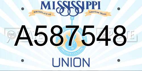 A587548 Mississippi License Plate