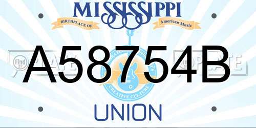 A58754B Mississippi License Plate