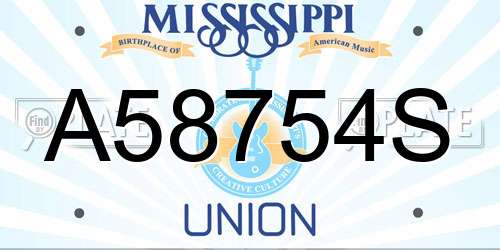 A58754S Mississippi License Plate