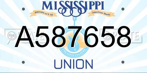 A587658 Mississippi License Plate