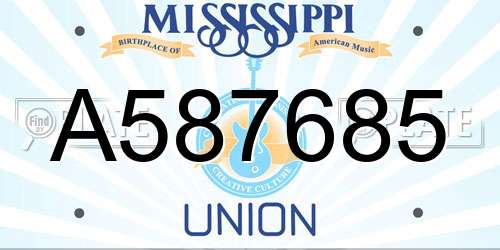 A587685 Mississippi License Plate