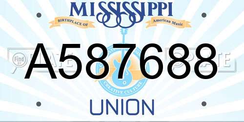 A587688 Mississippi License Plate