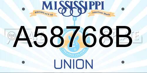 A58768B Mississippi License Plate