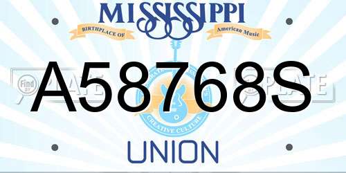 A58768S Mississippi License Plate