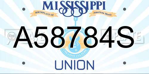 A58784S Mississippi License Plate