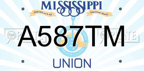 A587TM Mississippi License Plate