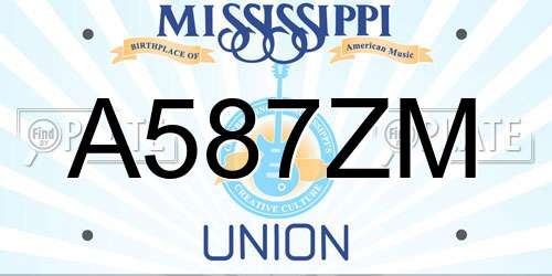 A587ZM Mississippi License Plate