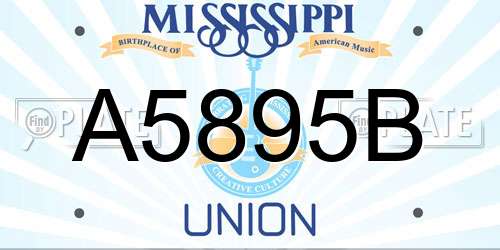 A5895B Mississippi License Plate