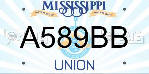 A589BB Mississippi License Plate