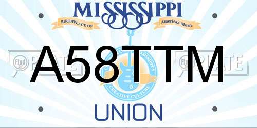 A58TTM Mississippi License Plate