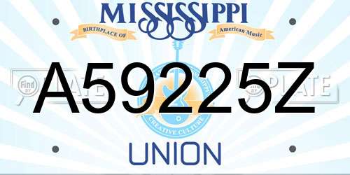 A59225Z Mississippi License Plate