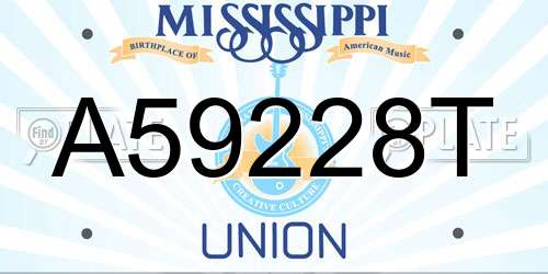 A59228T Mississippi License Plate