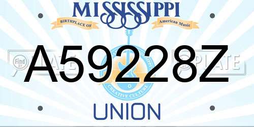 A59228Z Mississippi License Plate