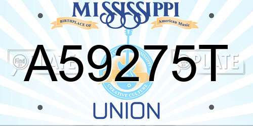 A59275T Mississippi License Plate