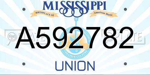 A592782 Mississippi License Plate