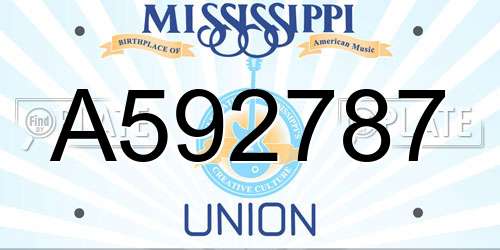 A592787 Mississippi License Plate