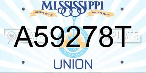 A59278T Mississippi License Plate