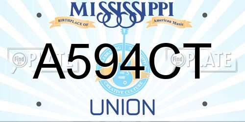 A594CT Mississippi License Plate