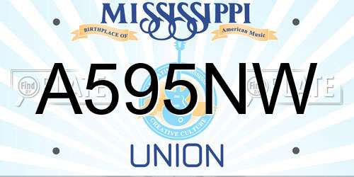 A595NW Mississippi License Plate