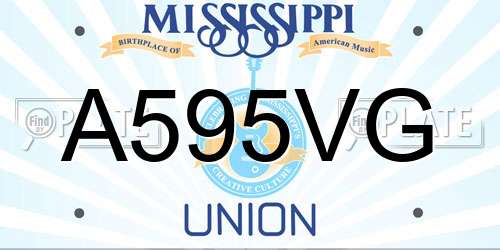 A595VG Mississippi License Plate