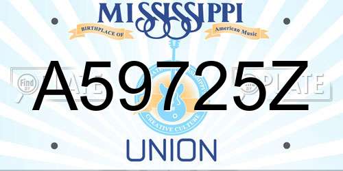 A59725Z Mississippi License Plate