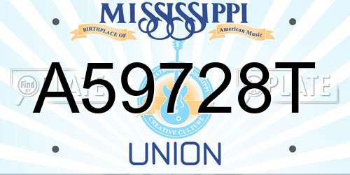 A59728T Mississippi License Plate