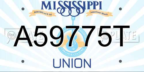 A59775T Mississippi License Plate