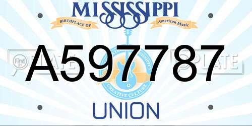 A597787 Mississippi License Plate