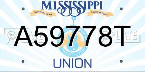 A59778T Mississippi License Plate