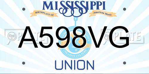 A598VG Mississippi License Plate