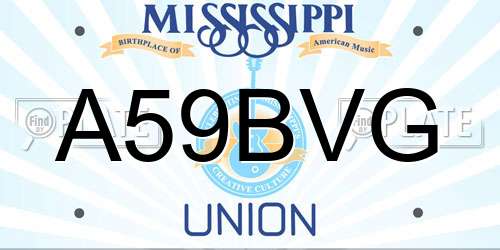 A59BVG Mississippi License Plate