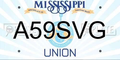 A59SVG Mississippi License Plate
