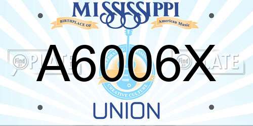 A6006X Mississippi License Plate
