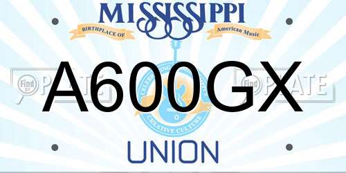 A600GX Mississippi License Plate