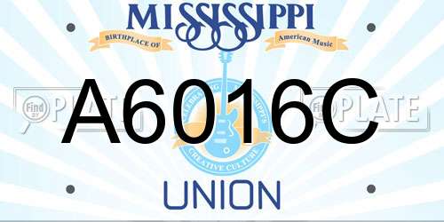 A6016C Mississippi License Plate