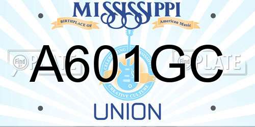 A601GC Mississippi License Plate