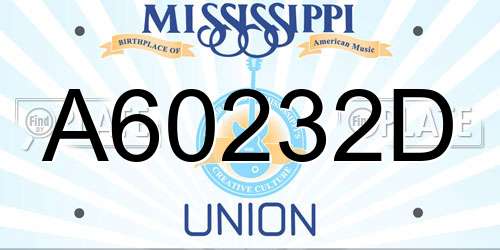 A60232D Mississippi License Plate
