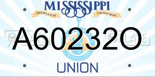 A60232O Mississippi License Plate