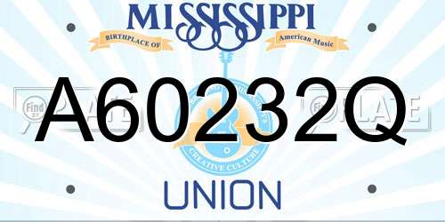 A60232Q Mississippi License Plate