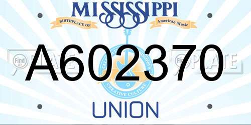 A602370 Mississippi License Plate