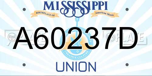 A60237D Mississippi License Plate