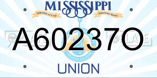 A60237O Mississippi License Plate