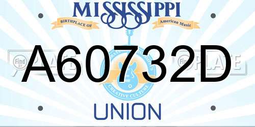 A60732D Mississippi License Plate