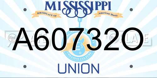 A60732O Mississippi License Plate