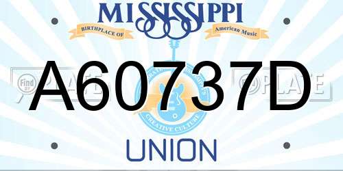 A60737D Mississippi License Plate
