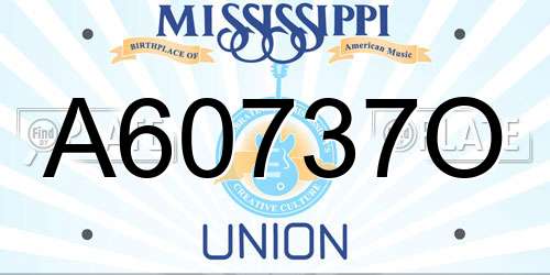 A60737O Mississippi License Plate