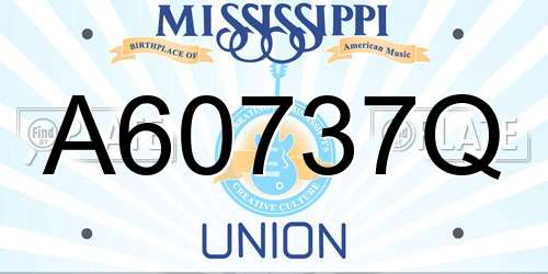 A60737Q Mississippi License Plate