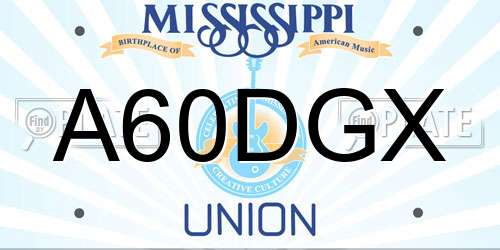 A60DGX Mississippi License Plate