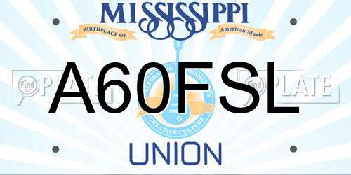 A60FSL Mississippi License Plate